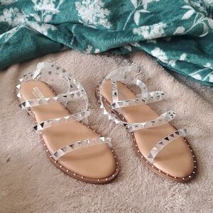 Chic Clear Studded Sandals